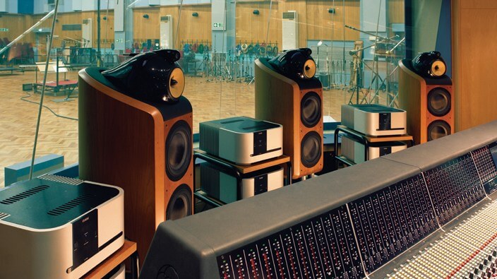 Bowers and Wilkins speakers in a studio